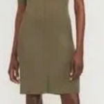 Everlane The Knit Polo Dress Collared Ribbed Short-Sleeve Midi olive new large Photo 0