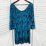 Diane Von Furstenberg  Aggie Freedom Trail Silk Knit Sheath Mini Dress Teal Black Photo 7