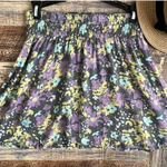 Frenchi Floral Purple smoked waist Skirt MEDIUM floral daisy Bohemian Photo 0