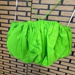 ZARA  Lime Green‎ Voluminous Satin Effect Cropped Top Size Small Photo 3