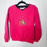 Vintage Christmas Holiday Applique Red Crewneck Sweatshirt Small Granny Cute Photo 0