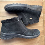 Rieker Tex Sz‎ 38 Waterproof Suede Leather Winter Ankle Boots Zip Faux Fur Black Size 7.5 Photo 7