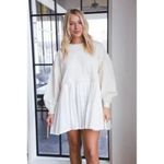 Free People  Eleanor Sweatshirt Dress in Grey Combo Size Small Photo 10