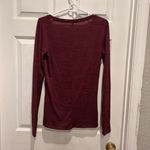 Abercrombie & Fitch Women’s Burgundy Long Sleeve V- Neck T Shirt Size Large Photo 4