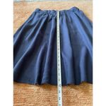 Saint Tropez West St Tropez West 100% Linen A-Line Midi Skirt Navy Blue Size M with Pockets Photo 4