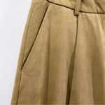 ZARA BEIGE Faux Suede High Pants TROUSERS Photo 4