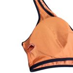 ZARA Swimwear Contrast Piping Bikini Zip Top in Neon Orange Photo 10