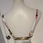 Shade & Shore  White Ruched Purple‎ Floral Bikini Top 38 D. Photo 2