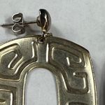 Retro Red and Silver Color Metal Dangle Earrings Pierced Post Aztec Tribal Photo 15