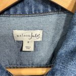 Maison Jules Y2K Blue Denim Jean Jacket Embroidered Metallic Stars on Sleeves by Photo 4