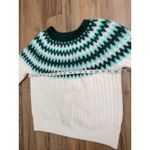 Draper James  Fair Isle Knit Sweater Green White Long Sleeve Women's M Photo 5