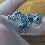 Real Turquoise Sterling Silver Kachina Doll Ring Size 6 Green Photo 2