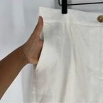 Donna Karan  New‎ York White Linen Blend High Rise Wide Leg Trouser NWT Size 16 Photo 4