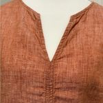 Tahari Terracotta Linen Blouse Size L Photo 4
