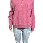 Pulp Women's Long Sleeve Henley Terry Cloth dusty rose Half Zip sweater M Red Size M Photo 1