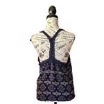 Skies Are Blue Womens multicolor strappy pullover crop top Aztec tribal boho L Photo 3