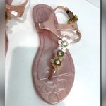 Coach Signature  Paisley Flower Jelly Sandals Thong Slingback Shimmer Pink Photo 8