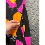Joseph Ribkoff  Black Orange‎ Pink Geometric Sleeveless V-Neck Jersey Swing Dress Photo 9
