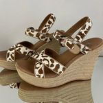 UGG Calf Hair Giraffe Leopard Jazmine Sandal Wedge Heels Photo 7