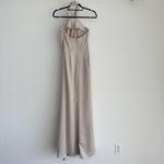 BHLDN  Dress Womens 0 Ruby Twist Halter Satin Gown Champagne Elegant Bridesmaids Photo 8