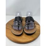 Merrell  Amber Black Leather‎ Braided Strap Sandals Women's US 10 Thong Photo 4