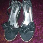 White House | Black Market WHBM 5.5 Black House White Market Woven Black Grass Wedgies Shoes Photo 0