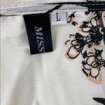 Miss Ord White Floral Long Sleeve Tie Front Kimono Robe Swimsuit Coverup L Size L Photo 5