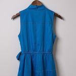 Derek Lam 10 Crosby Wrap Dress‎ Women's Size 6 Blue Drape Collar Chic Photo 4