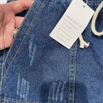 Floral Blooming Size M Boyfriend Jeans Blue Denim Distressed Busted Knee Pull On Photo 7