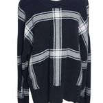 Banana Republic Black and White Plaid Mock Neck Sweater Size XL Plaid Pullover Photo 0