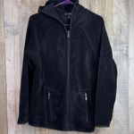 Lena Size Medium Black Fleece Jacket Hoodie Zippered Front Zippered Poc… Photo 7