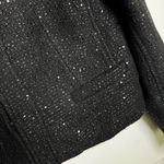 J.Crew  Collection Black Sequin Tweed Cropped Jacket Wool Blend Size 6 Luxury Photo 5