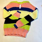 Abound Around XS‎ Striped Knit Pullover Sweater Crew Neck Colorful Cotton Blend Photo 0