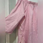 Just Quella  Pink Stripe Flowy Short Sleeve Bow Off the Shoulder Blouse Size L Photo 6