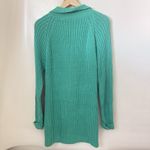 Newport News  Long Collared Button Sweater Kelly Green Ramie Coastal Tunic Large Photo 1