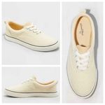 Universal Threads Universal Thread Molly Vulcanized Canvas Low Top Lace Up Sneakers- Pale Yellow Photo 1