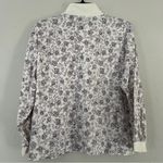 Paris Sport Club Vintage Cream Purple Floral Mockneck Long Sleeve Blouse Large Photo 2