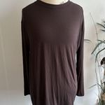 Lululemon Modal Pleated Back Long Sleeve Shirt Womens 8 Brown Stretch Activewear Photo 0