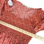Liberty Love Smocked Mini Dress Womens M Orange Ditsy Floral Print Tiered BOHO Photo 9