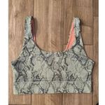 Fabletics Size medium  reversible sports bra pink and green snake print Photo 1