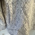 Talbots T by Fair Isle Fleece Pullover Gray White Large Petite Cozy Warm Photo 4