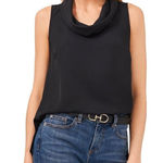 Vince Camuto  Luxe Crepe De Chine Elegant Black Sleeveless Top Size 1X Photo 0