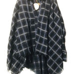 Umgee ‎ NWT blue plaid poncho women’s size small Photo 0