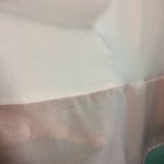 Kate & Mallory Peach blouse- V- neck symmetrical sheer hem Photo 3