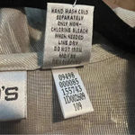 Chico's Chico’s blouse Sz 2 simple sheen Carys top silver silk blend sheet metallic $5 Photo 4