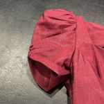 Alfred Angelo  Dress 9/10 Maroon Union USA Made Pearls Puff Sleeves Bow Vintage Photo 7