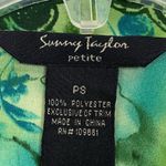 Vintage Green & Black Floral Bell Sleeve Collared Lace Blouse w/Ruffles Blue Size L Photo 4