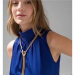 White House | Black Market WHBM Gold Feather & Crystal Y-Neck Tassel Necklace NWT Photo 1