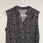 Sleeveless Popover Blouse Black White Polka Dots Size M Photo 1