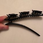 No Brand | Black Blue Bejeweled Sparkle Flower Hair Clip Accessory Bold Grunge Photo 2